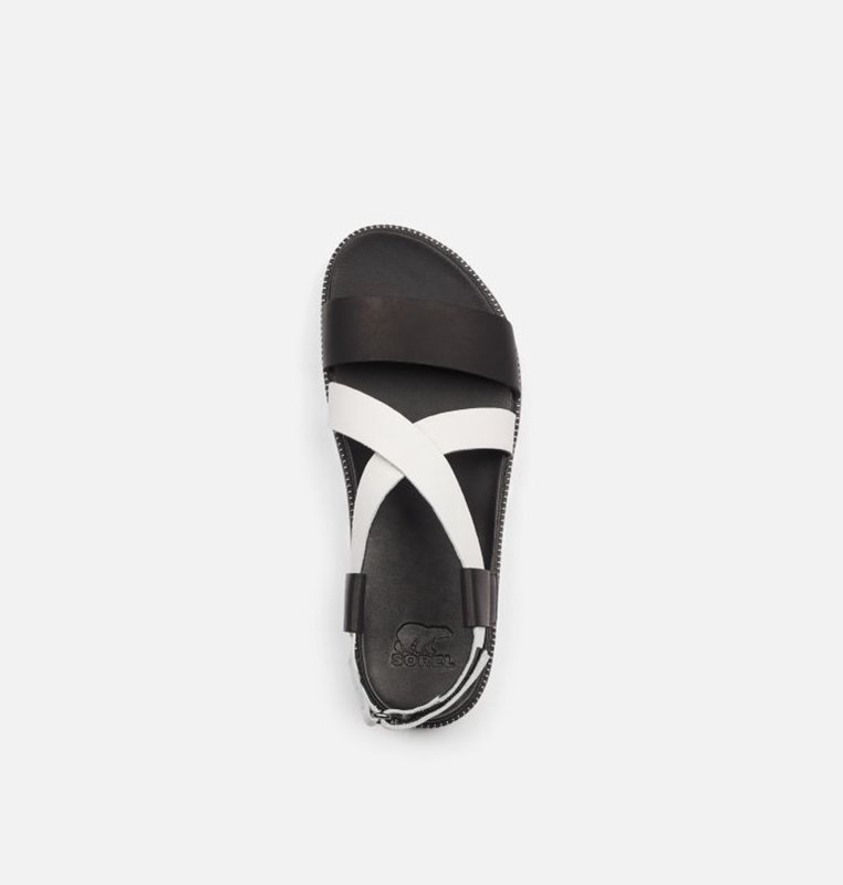 Sandalias Sorel Mujer - Roaming™ Criss Cross Flat Negras/Blancas - 54862-IVKA